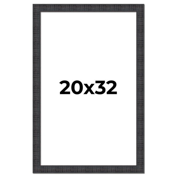 20x32 Frame Brown Rustic Solid Wood Picture Frame 1.5 Inches Wide | Interior Frame Depth 0.5 Inches