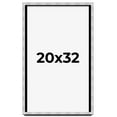 thumbnail image 1 of 20x32 Frame Brushed Silver Solid Wood Picture Frame | 0.75 Inch Moulding Width | Rabbet Depth 0.75, 1 of 5