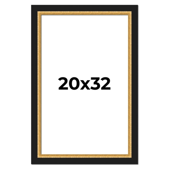 20x32 Frame Gold Real Wood Picture Frame Width 2.25 Inches | Interior Frame Depth 0.5 Inches |