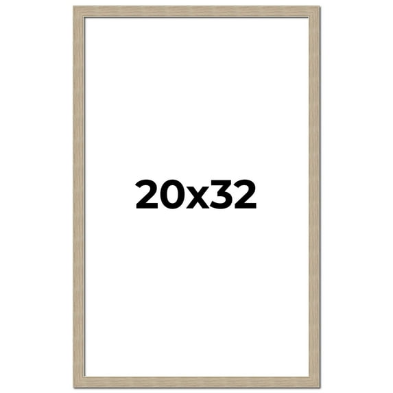 20x32 Frame Grey Solid Wood Picture Frame Width 1 Inches | Interior Frame Depth 0.5 Inches |