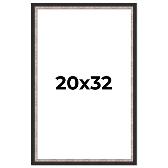 20x32 Frame Silver Real Wood Picture Frame Width 1.25 Inches | Interior Frame Depth 0.75 Inches |