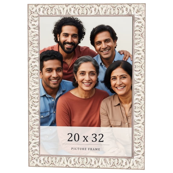 20x32 Frame White Real Wood Picture Frame Width 1.5 inches | Interior Frame Depth 0.5 inches |