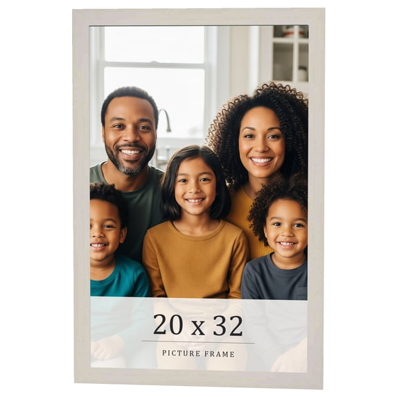 20x32 Frame White Wheat Solid Wood Picture Frame | Moulding Width 0.75 Inches | Interior Depth 0.5