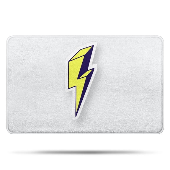 20x32 Inch Ultra Soft Faux Bath Mat Non Slip Absorbent Microfiber Bathroom Rug, Icon Print