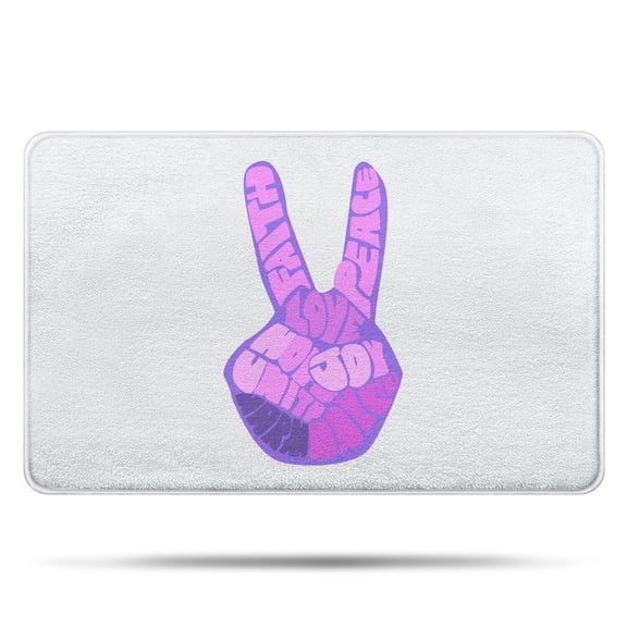 20x32 Inch Ultra Soft Faux Bath Mat Non Slip Absorbent Microfiber Bathroom Rug, Icon Print