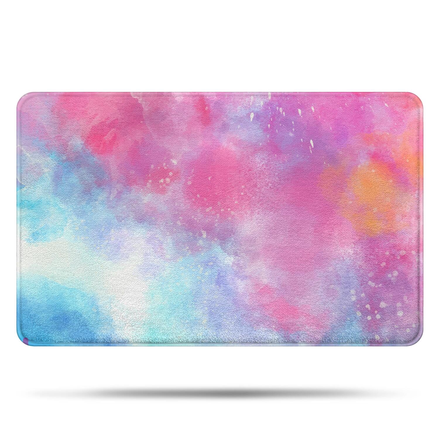20x32 Inch Ultra Soft Faux Bath Mat Non Slip Absorbent Microfiber Bathroom Rug, Liquid & Marble Print