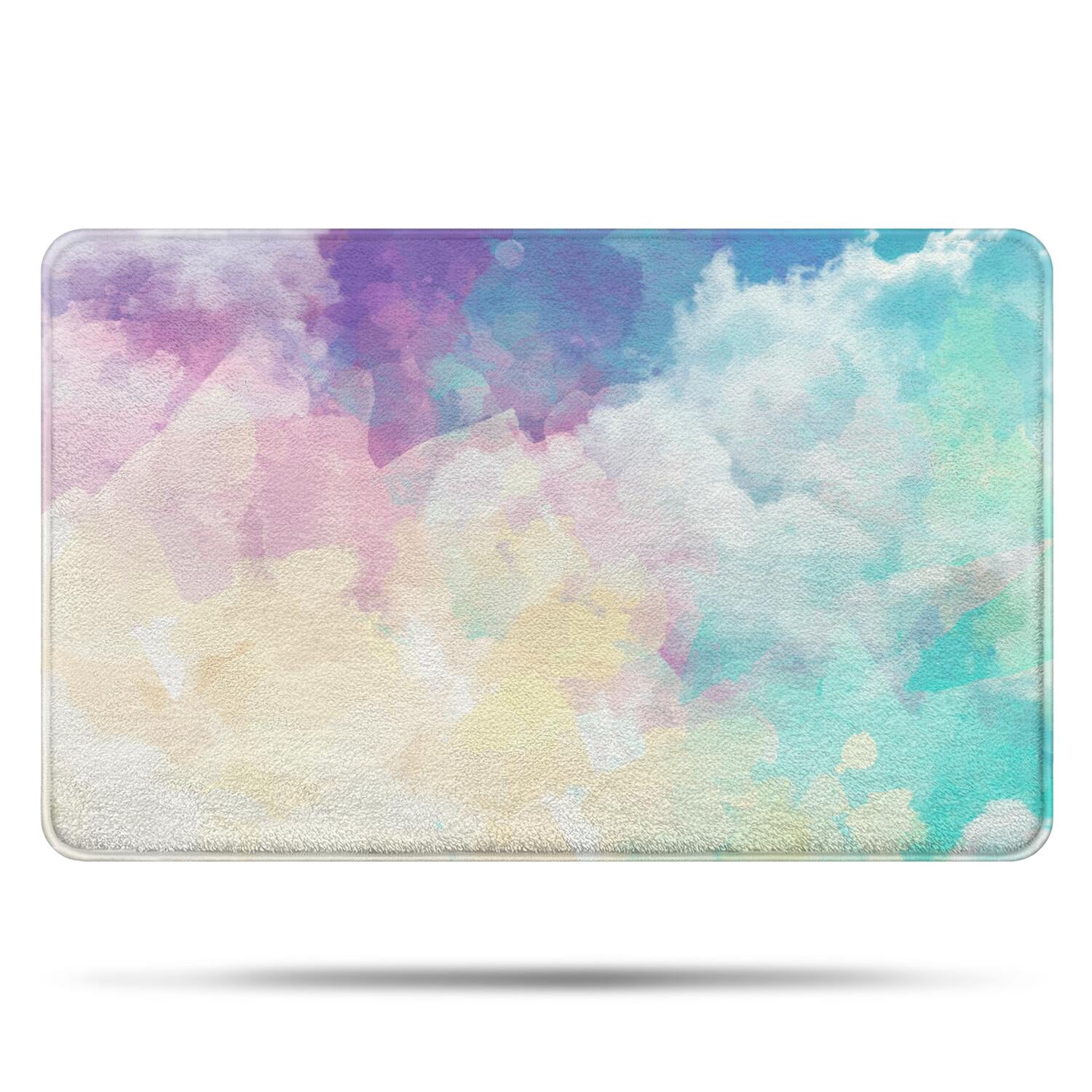 20x32 Inch Ultra Soft Faux Bath Mat Non Slip Absorbent Microfiber Bathroom Rug, Liquid & Marble Print