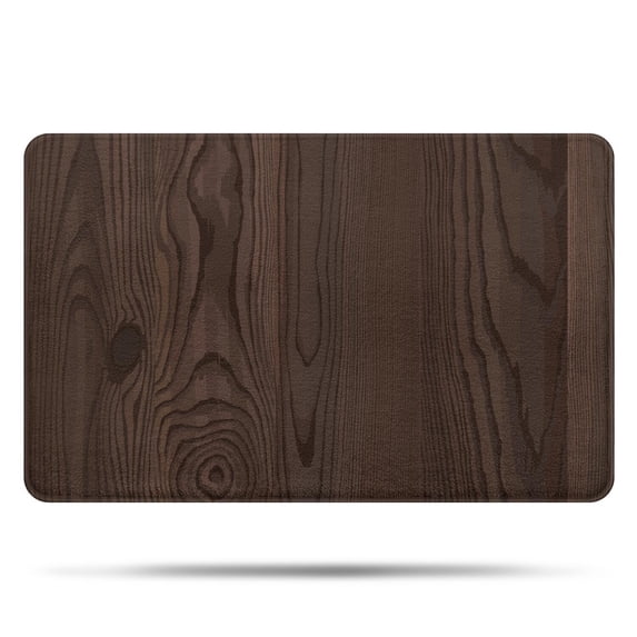 20x32 Inch Ultra Soft Faux Bath Mat Non Slip Absorbent Microfiber Bathroom Rug, Wood Print