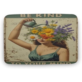 20x32 Inches Funny Bath Rug Be Kind to Your Mind Design, Soft, Non-Slip for Bathroom, Bedroom, Office Gift for Women, Teens, Kids Ideal for Christmas, Birthdays, Holidays