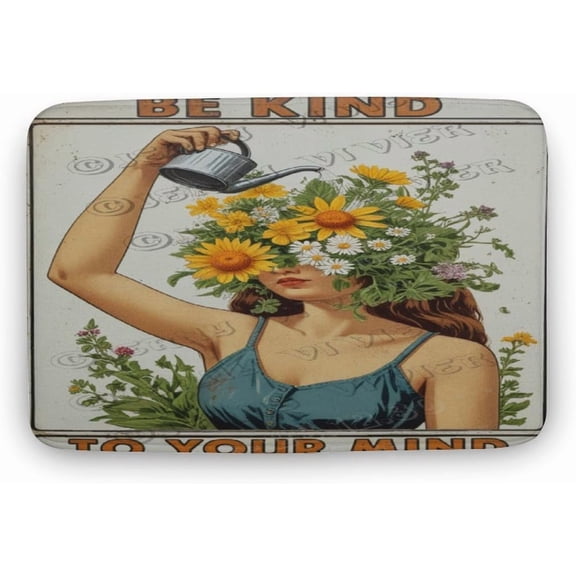 20x32 Inches Soft, Non-Slip Bath Rug Be Kind to Your Mind Design for Bathroom, Kitchen, Office for Women, Teens, Girls Great for Christmas, Birthdays & Holidays