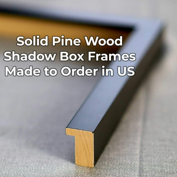20x32 Shadow Box 1.5" Depth Black Picture Frame - UV Acrylic, Backing, Hanging Hardware