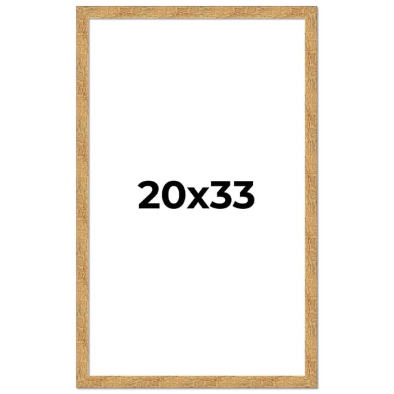 20x33 Frame Beige Real Wood Picture Frame Width 1.25 inches | Interior Frame Depth 0.5 inches |