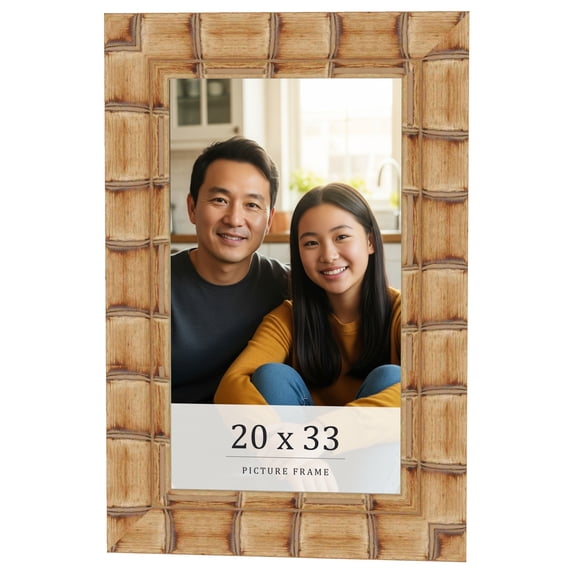 20x33 Frame Beige Real Wood Picture Frame Width 3 inches | Interior Frame Depth 0.5 inches |