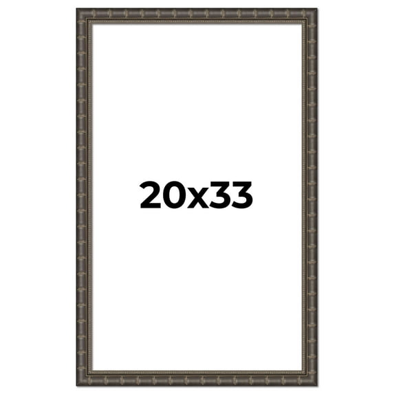 20x33 Frame Black Bamboo Solid Wood Picture Frame Width 1.5 Inches | Interior Frame Depth 0.5