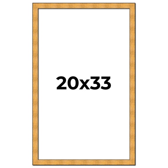 20x33 Frame Gold Rustic Solid Wood Picture Frame | 1.25 Inch Wide Moulding | Rustique Gold