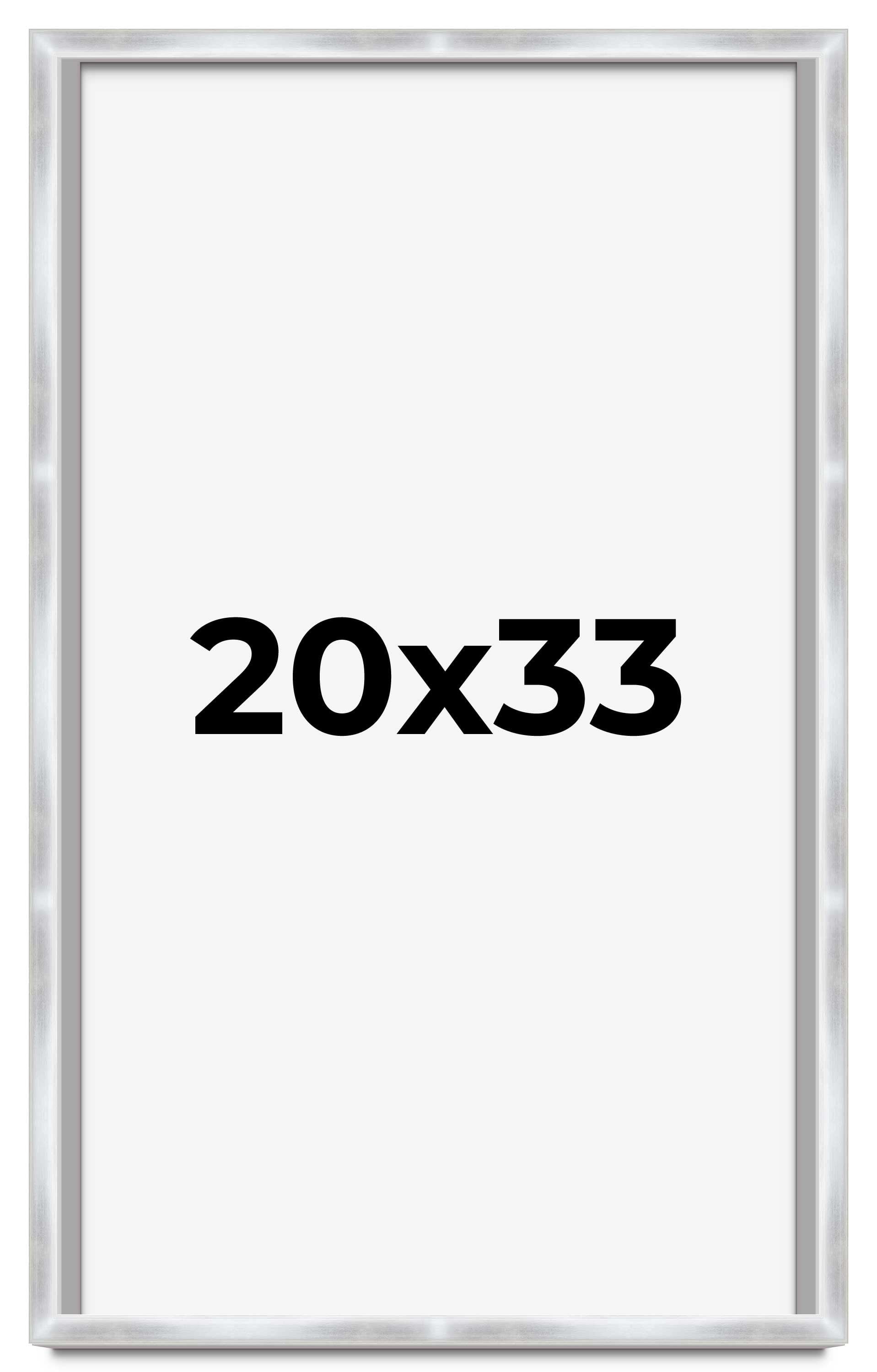 20x33 Frame Silver Whitewashed Wood Grain Solid Wood Shadow Box | 0.75 ...