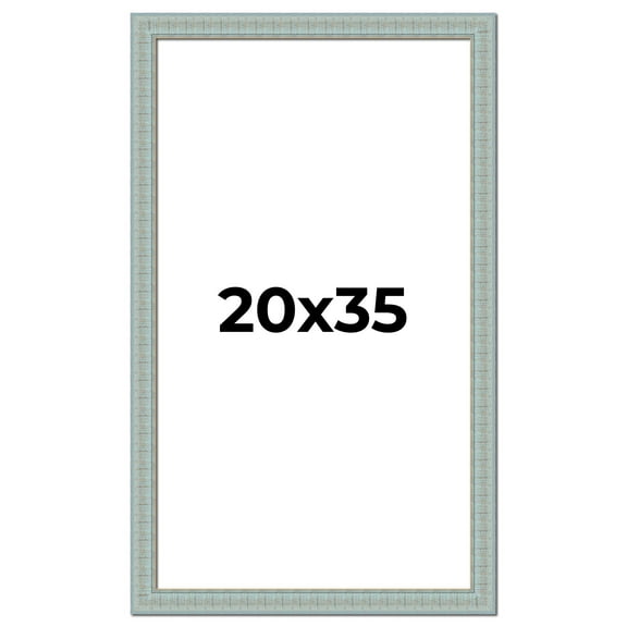 20x35 Frame Blue Teal Distressed Solid Wood Picture Frame | 1.625 Inch Moulding Width | Sonoma Blue