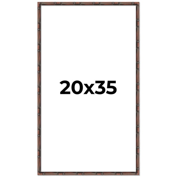 20x35 Frame Brown Bamboo with Dark Coffee/Walnut Finish | Solid Wood Picture Frame Width 0.75