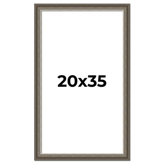 20x35 Frame Brown Solid Wood Picture Frame | 1.75 Inch Moulding Width | Austin Frame Complete with