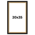 thumbnail image 1 of 20x35 Frame Gold Real Wood Picture Frame Width 2.25 Inches | Interior Frame Depth 0.5 Inches |, 1 of 8