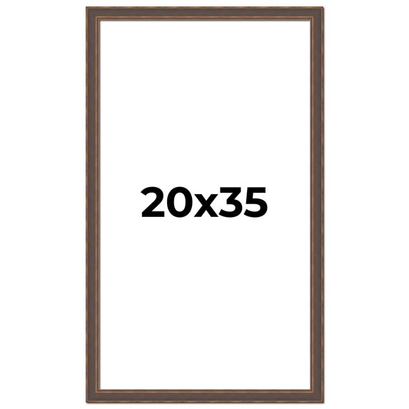 20x35 Frame Golden Caramel Solid Wood Bronze Picture Frame | 1.25 Inch Moulding Width | 0.5 Inch