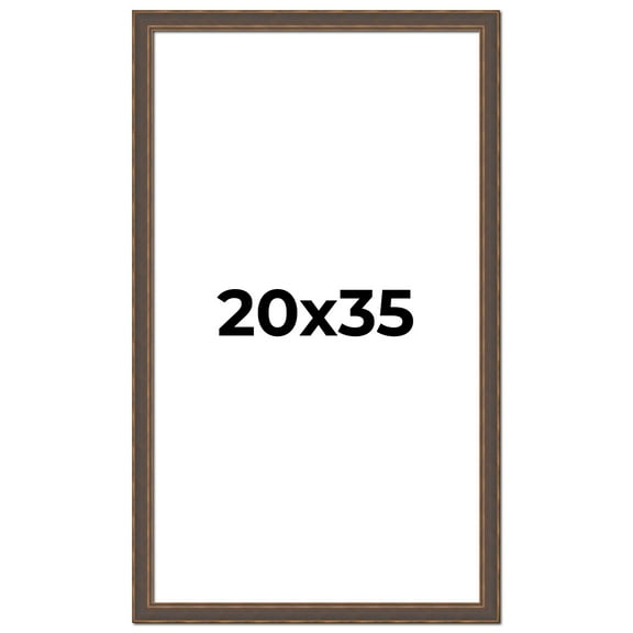 20x35 Frame Golden Caramel Solid Wood Bronze Picture Frame | 1.25 Inch Moulding Width | 0.5 Inch