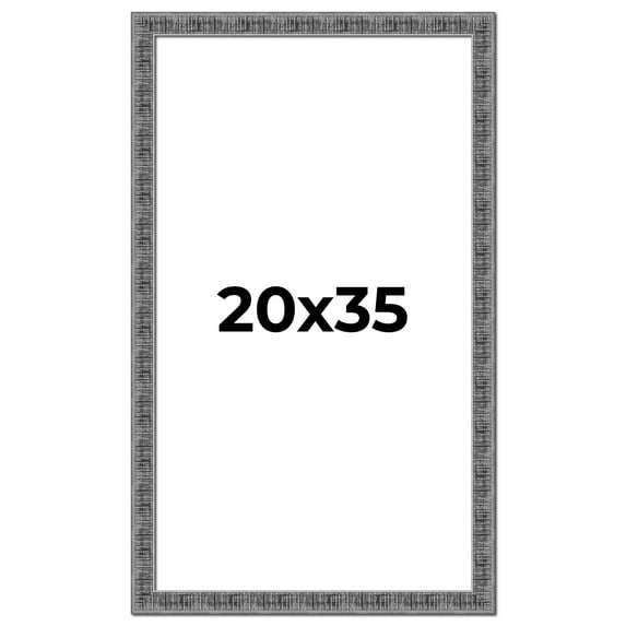 20x35 Frame Silver Black Rustic Sonoma Solid Wood Picture Frame | 1.5 Inch Moulding Width |