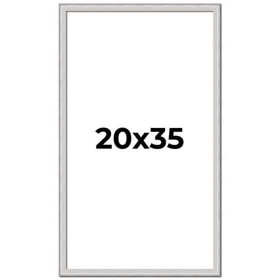 20x35 Frame Silver Inner Slope Bevel Picture Frame | 1 Inch Moulding Width | 0.75 Inch Rabbet Depth