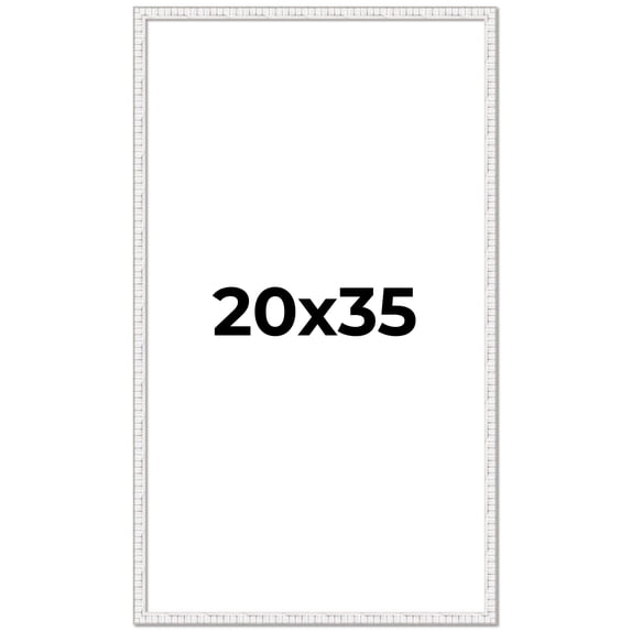 20x35 Frame White Real Wood Picture Frame Width 0.75 inches | Interior Frame Depth 0.5 inches |