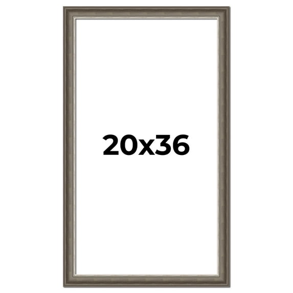 20x36 Frame Brown Solid Wood Picture Frame | 1.75 Inch Moulding Width | Austin Frame Complete with