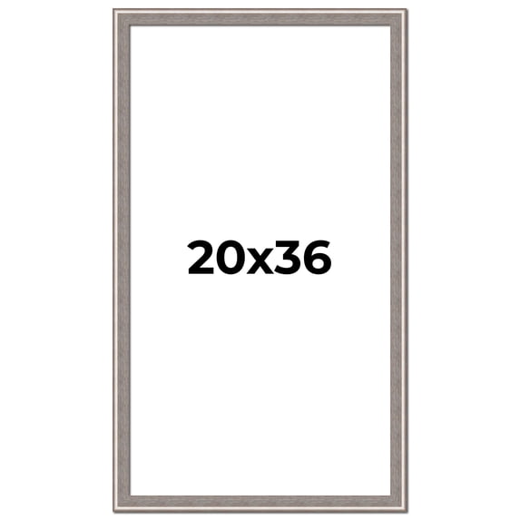 20x36 Frame Grey Real Wood Picture Frame Width 1.25 inches | Interior Frame Depth 0.5 inches | Hans