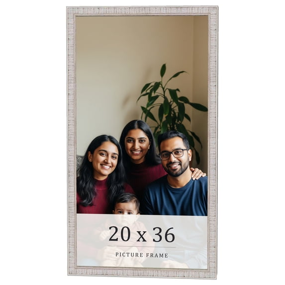 20x36 Frame White Real Wood Picture Frame Width 0.75 inches | Interior Frame Depth 0.5 inches |