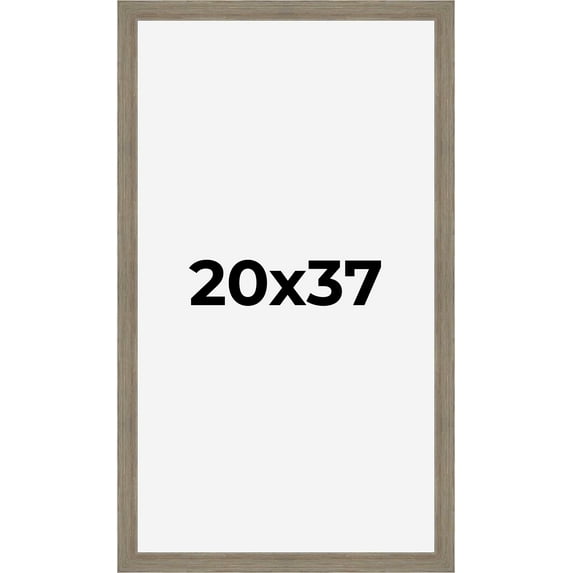 20x37 Frame Gray Barnwood Rustic Solid Wood Picture Frame | 1.5 Inch Moulding Width | Includes UV
