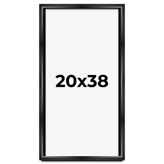 20x38 Black Shadowbox Frame - Interior Size 20x38 by 1.5 Inches - Made to Display Items Up To 1.5 Inches Deep