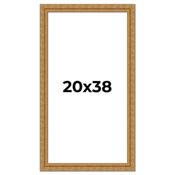 20x38 Frame Gold Ornate Solid Wood Picture Frame | 2 Inch Moulding Width | Firman Traditional Photo