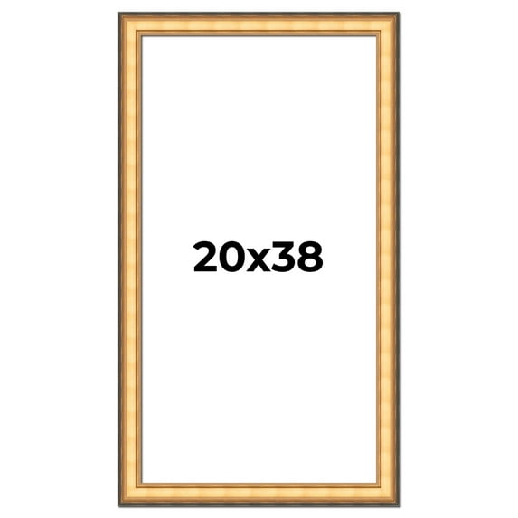 20x38 Frame Gold Plein Aire Solid Wood Picture Frame Width 2 Inches | Interior Frame Depth 0.5