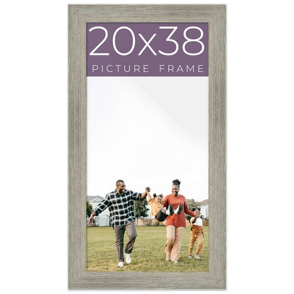 20x38 Frame Grey Real Wood Picture Frame Width 1.5 Inches | Interior Frame Depth 0.5 Inches | Barn