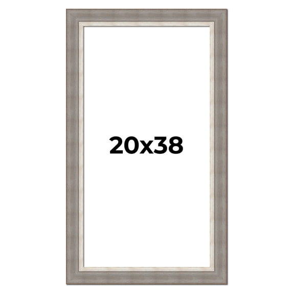20x38 Frame Grey Real Wood Picture Frame Width 2.75 Inches | Interior Frame Depth 0.5 Inches |