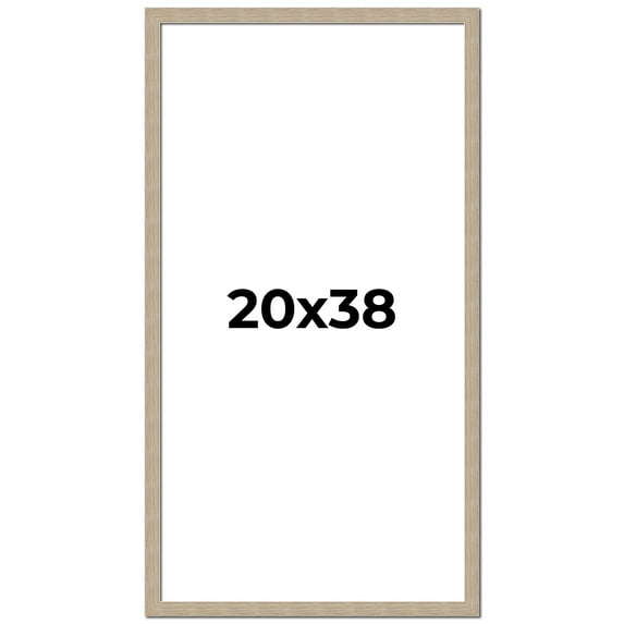 20x38 Frame Grey Solid Wood Picture Frame Width 1 Inches | Interior Frame Depth 0.5 Inches |
