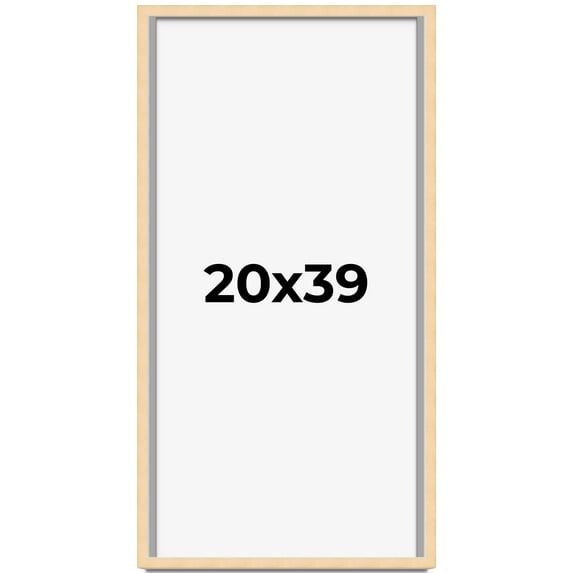 20x39 Frame Beige Real Wood Picture Frame Width 0.75 inches | Interior Frame Depth 0.5 inches |