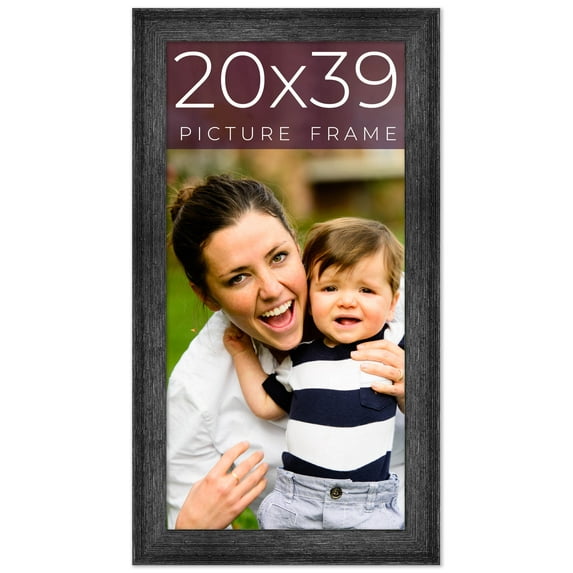20x39 Frame Black Real Wood Picture Frame Width 1.5 inches | Interior Frame Depth 0.5 inches | Barn