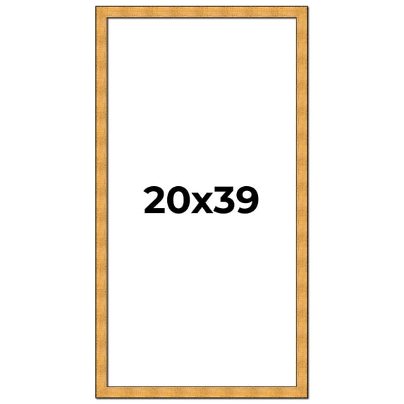 20x39 Frame Gold Rustic Solid Wood Picture Frame | 1.25 Inch Wide Moulding | Rustique Gold