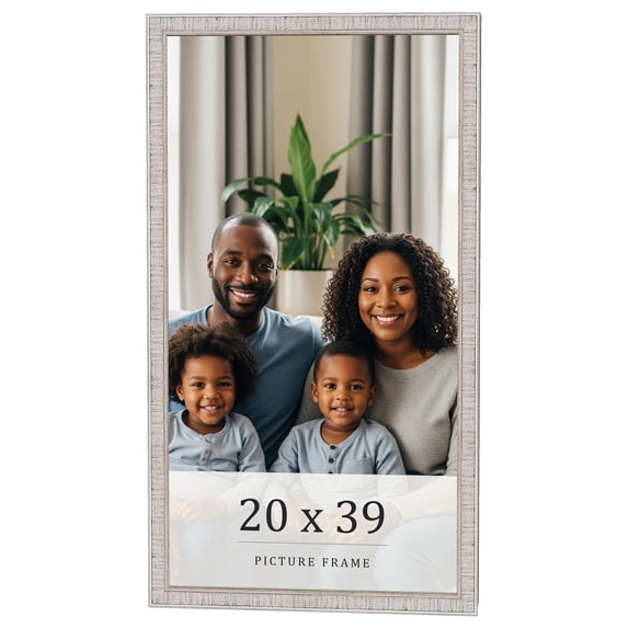20x39 Frame White Real Wood Picture Frame Width 0.75 inches | Interior Frame Depth 0.5 inches |