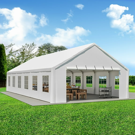 20x40 FT Heavy-Duty Party Tent with 3 Storage Bags - Large Waterproof Wedding Event Shelter for Removable Sidewalls & Zipper Door - Outdoor Commercial Tent for Parties Carport Camping BBQ Garden