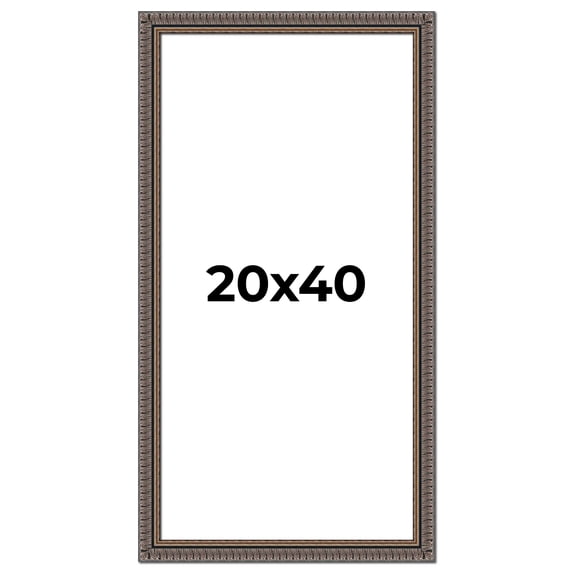 20x40 Frame Black Feather Payton Ornate Solid Wood Picture Frame Width 1.75 Inches | Interior Depth