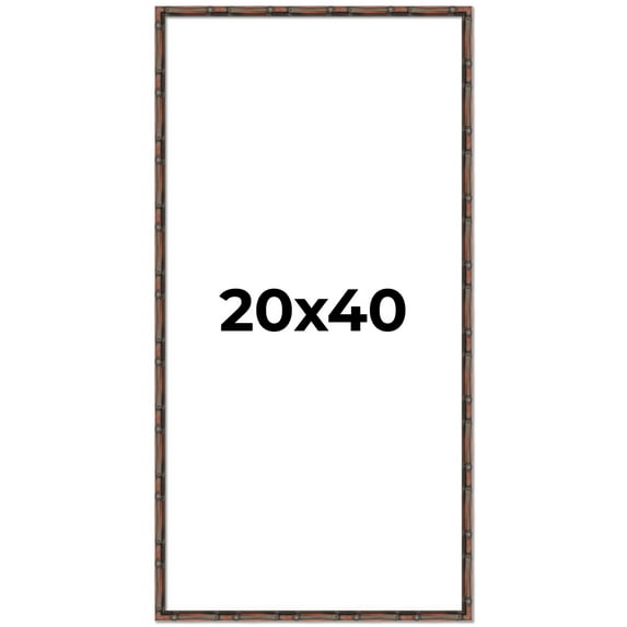 20x40 Frame Brown Bamboo with Dark Coffee/Walnut Finish | Solid Wood Picture Frame Width 0.75