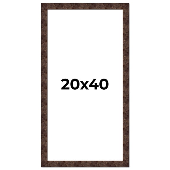 20x40 Frame Brown Burl Real Wood Picture Frame Width 1.625 Inches | Interior Frame Depth 0.5 Inches