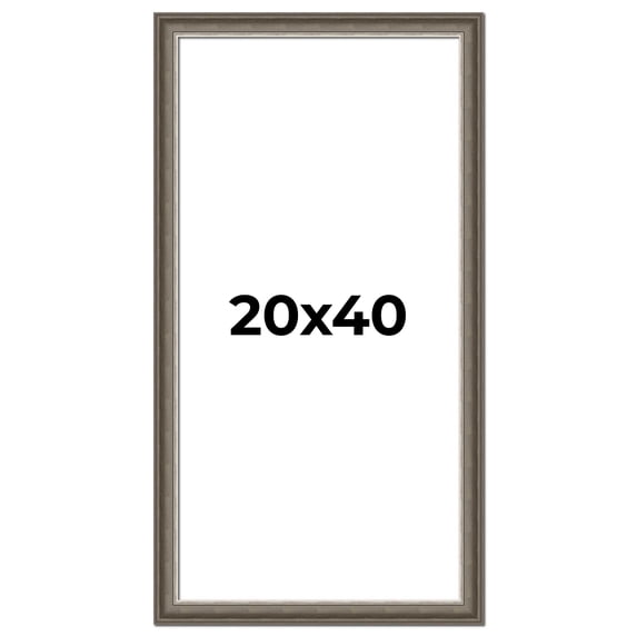 20x40 Frame Brown Solid Wood Picture Frame | 1.75 Inch Moulding Width | Austin Frame Complete with