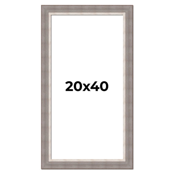 20x40 Frame Grey Real Wood Picture Frame Width 2.75 Inches | Interior Frame Depth 0.5 Inches |