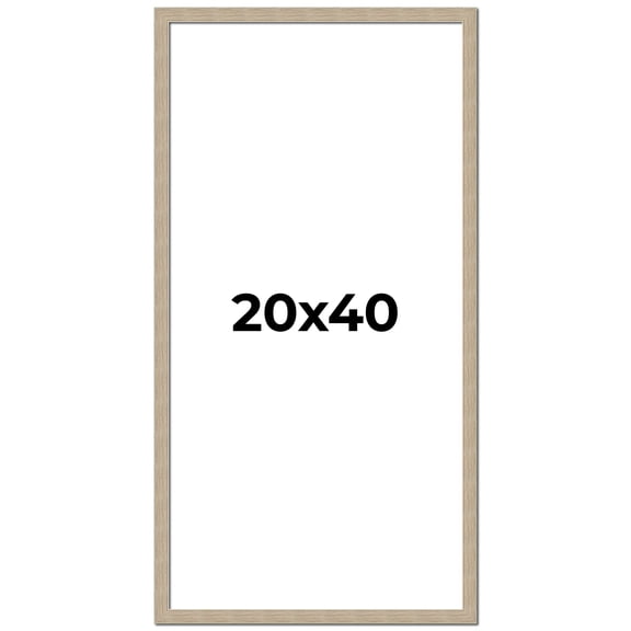 20x40 Frame Grey Solid Wood Picture Frame Width 1 Inches | Interior Frame Depth 0.5 Inches |